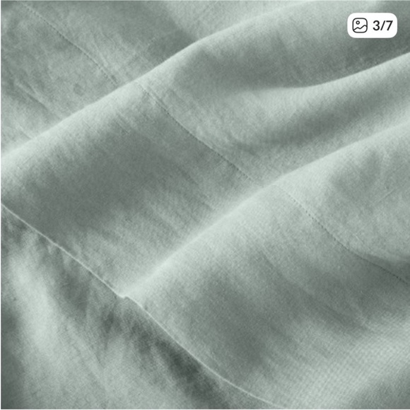 Casaluna Full 100% Linen Sheet Set - Sage Green - Picture 6 of 8